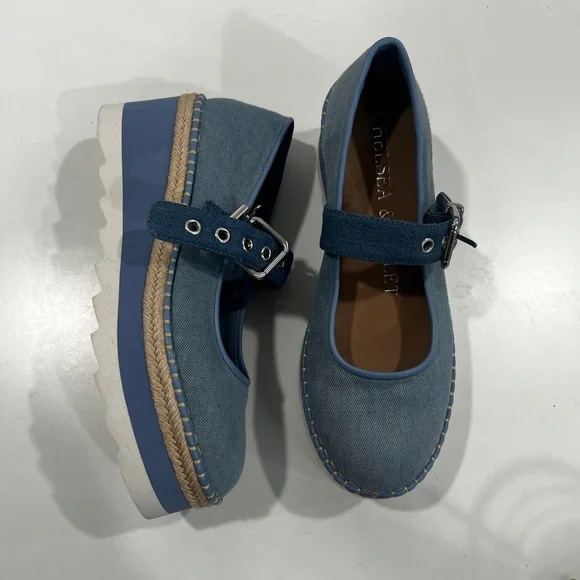 NWOT, Chelsea & Violet, Mary Jane Platform Espadrille - Women - Picture 1 of 8